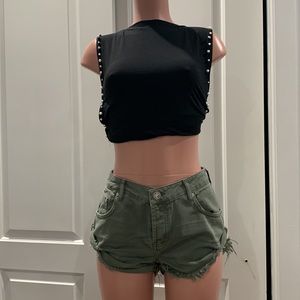 NWT ONETEASPOON DENIM FRAY DENIM SHORTS‎